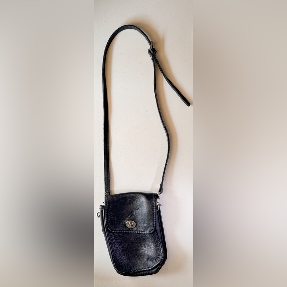 100% Leather Black Crossbody Bag Small Shoulder Purse Cell Phone Bag Vintage Sty